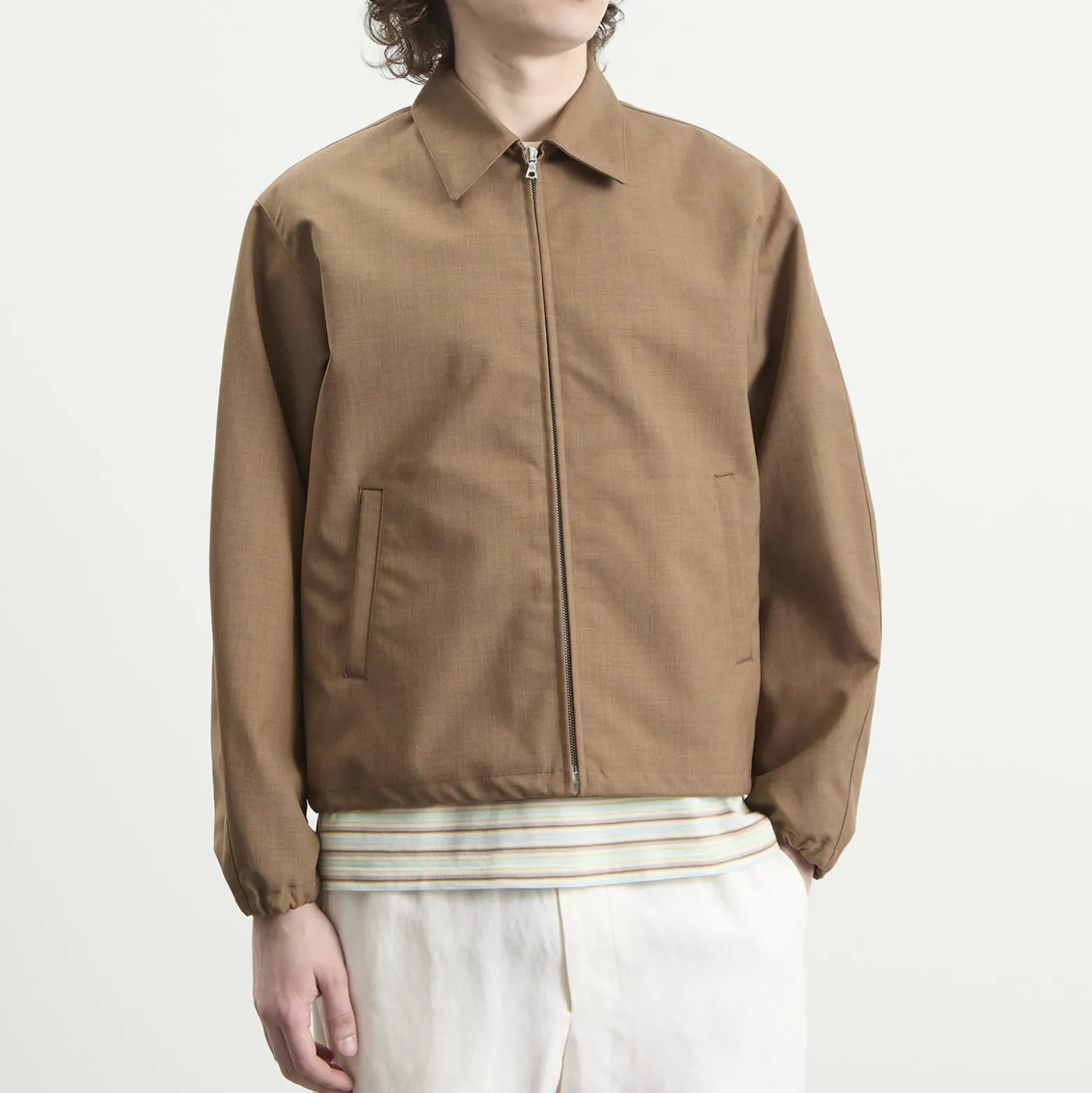 Auralee Bonded Tropical Wool Zip Blouson