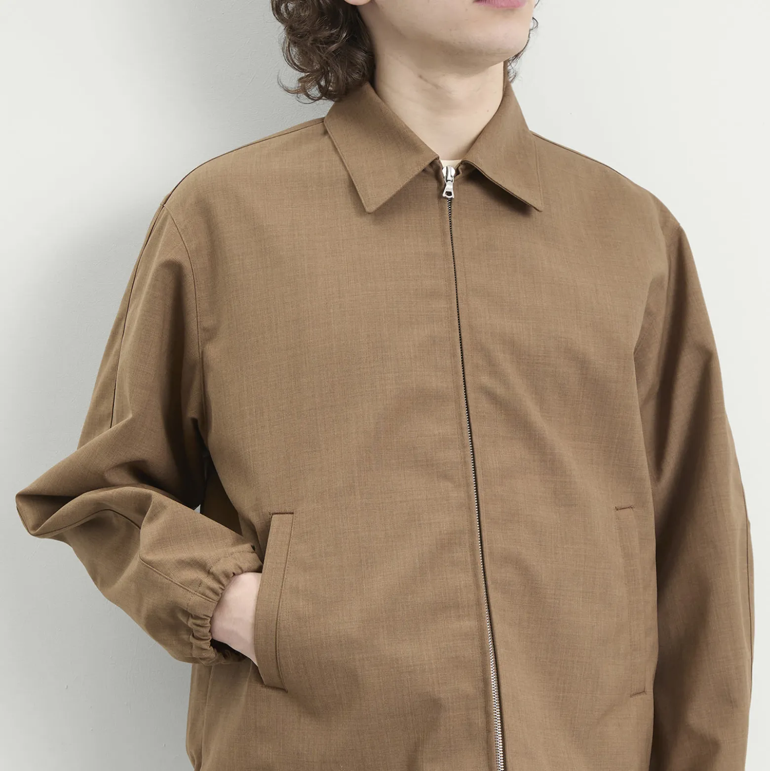 Auralee Bonded Tropical Wool Zip Blouson
