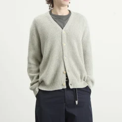 Auralee Cashmere Silk Melange Knit Cardigan