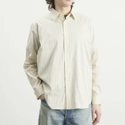 Auralee Cotton Silk Stripe Shirt