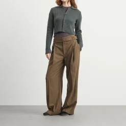 Auralee Crop Knit Shirt Cardigan