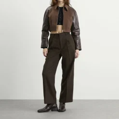 Auralee Flannel Crop Zip Jacket