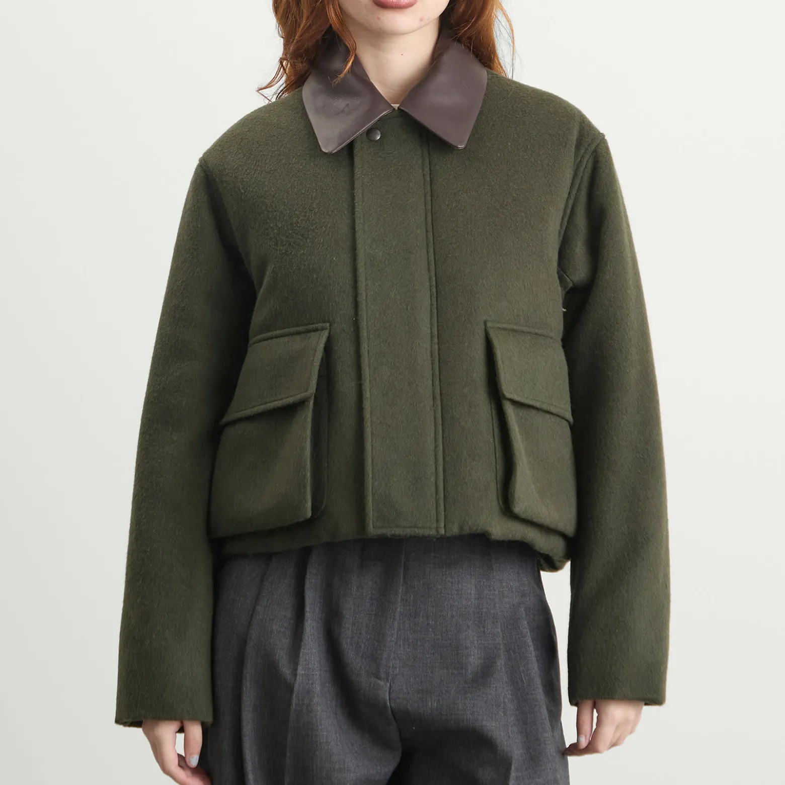 Auralee Flannel Padded Short Jacket