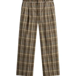 Auralee Wool Check Two-Tuck Slacks