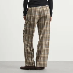 Auralee Wool Check Two-Tuck Slacks
