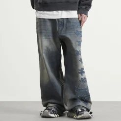 Balenciaga Patch Logo Baggy Jeans