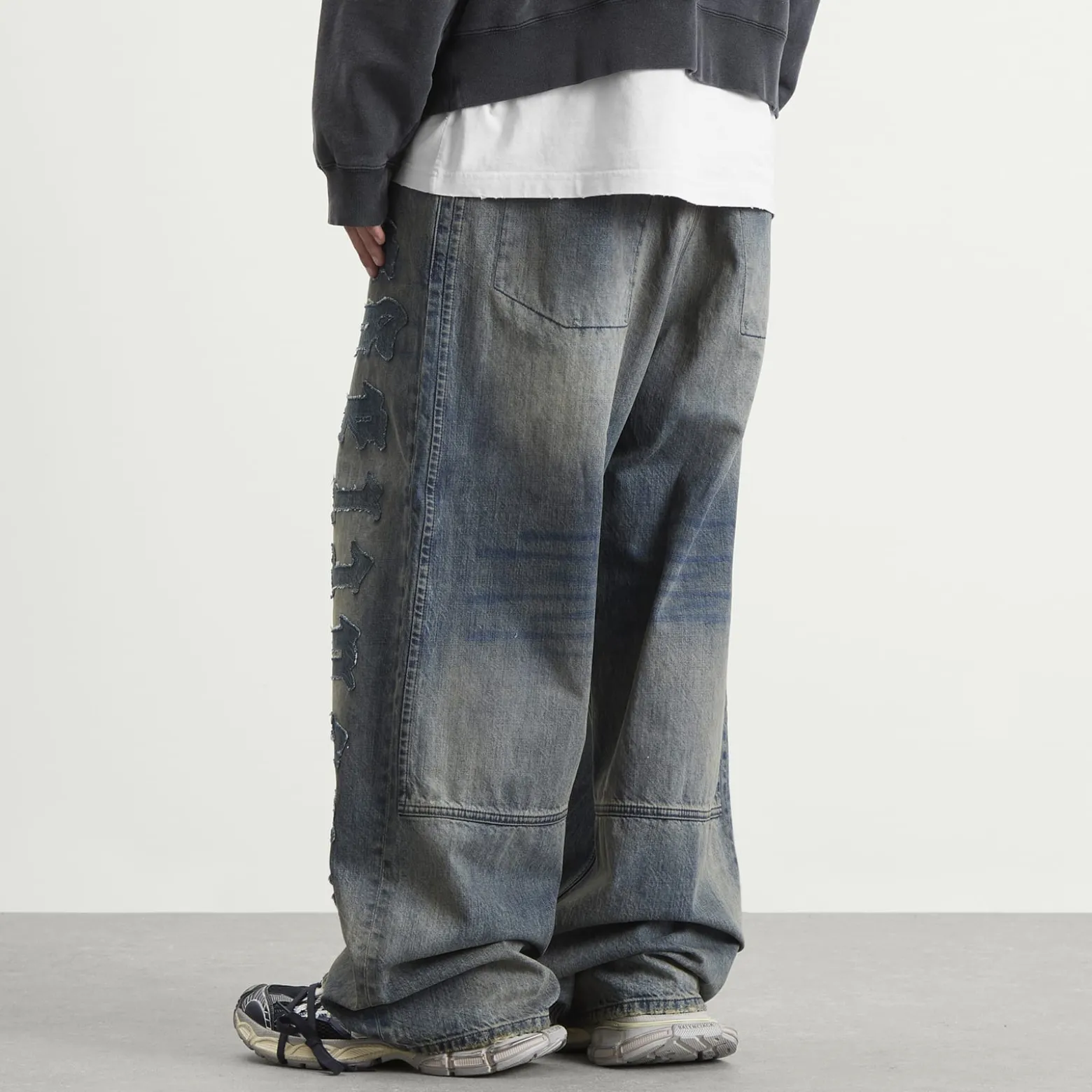 Balenciaga Patch Logo Baggy Jeans