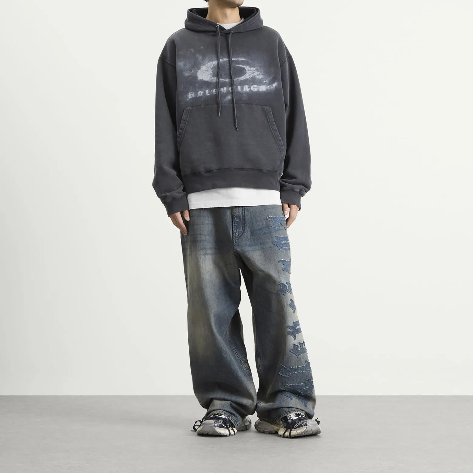Balenciaga Patch Logo Baggy Jeans