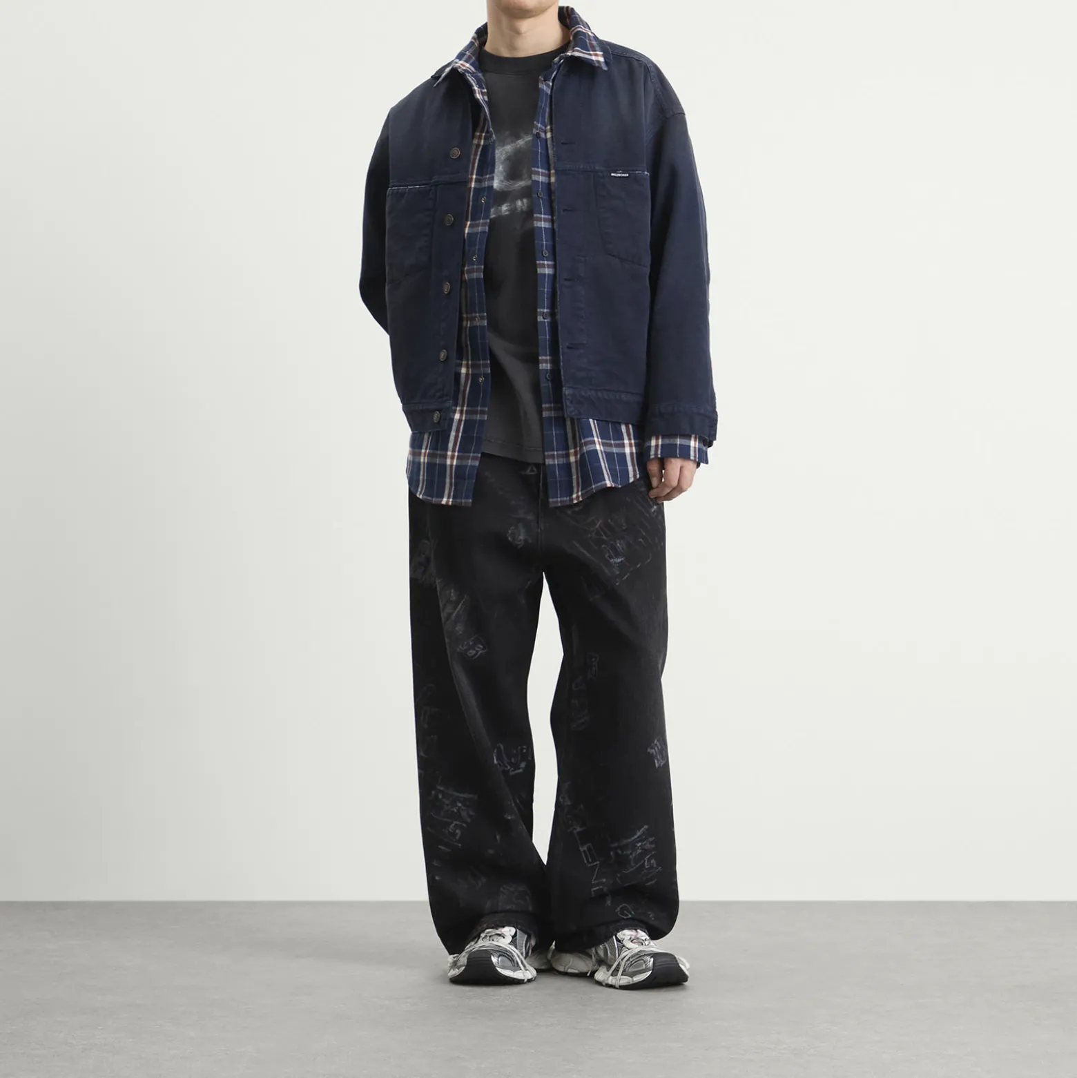 Balenciaga Washed Crayon Baggy Trousers