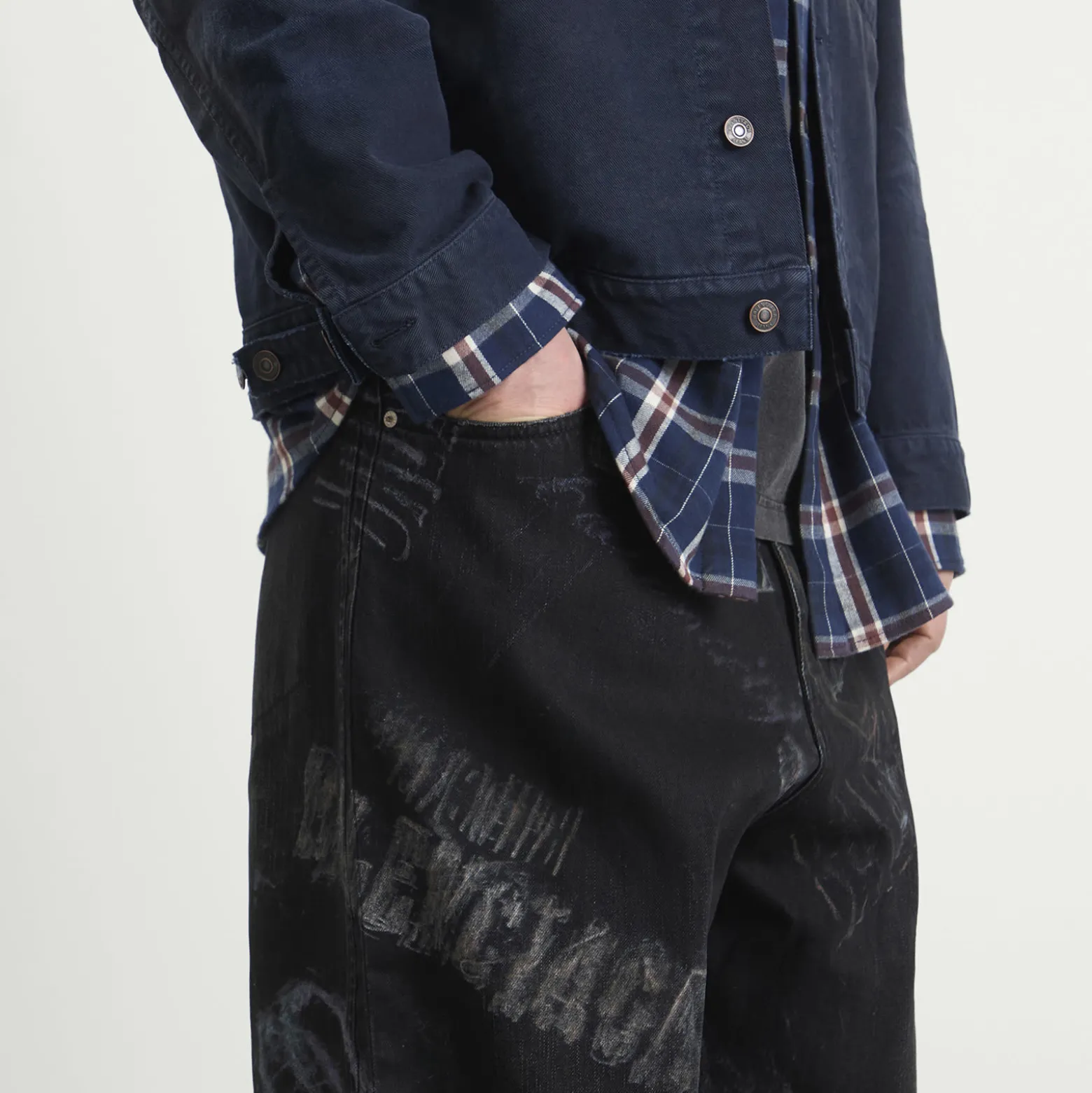 Balenciaga Washed Crayon Baggy Trousers