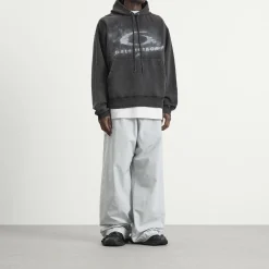 Balenciaga Washed Crayon Logo Oversized Hoodie