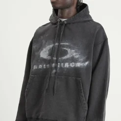 Balenciaga Washed Crayon Logo Oversized Hoodie