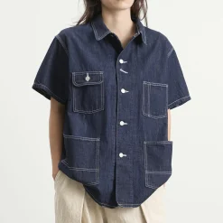 Beams Boy Denim Short Sleeve top