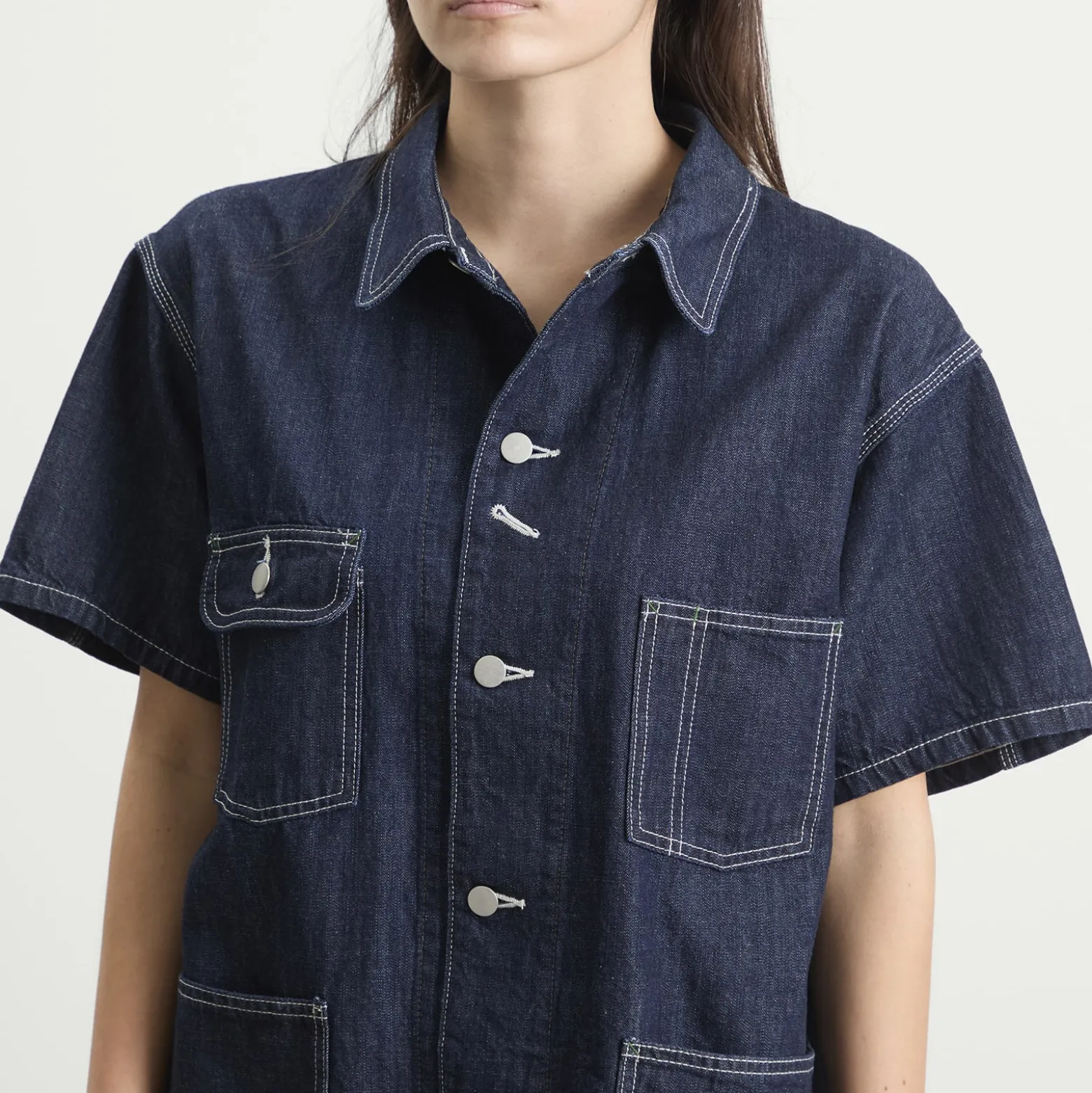 Beams Boy Denim Short Sleeve top