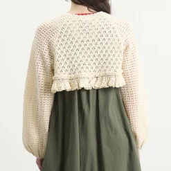 Beams Boy Lace Knit Cardigan