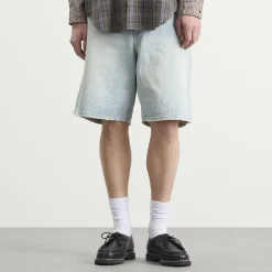 BEAMS Damage Denim Shorts