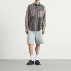 BEAMS Damage Denim Shorts