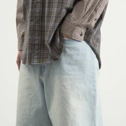 BEAMS Damage Denim Shorts