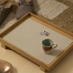 BEAMS JAPAN Embroidery Tea Mat - Beckoning Cat