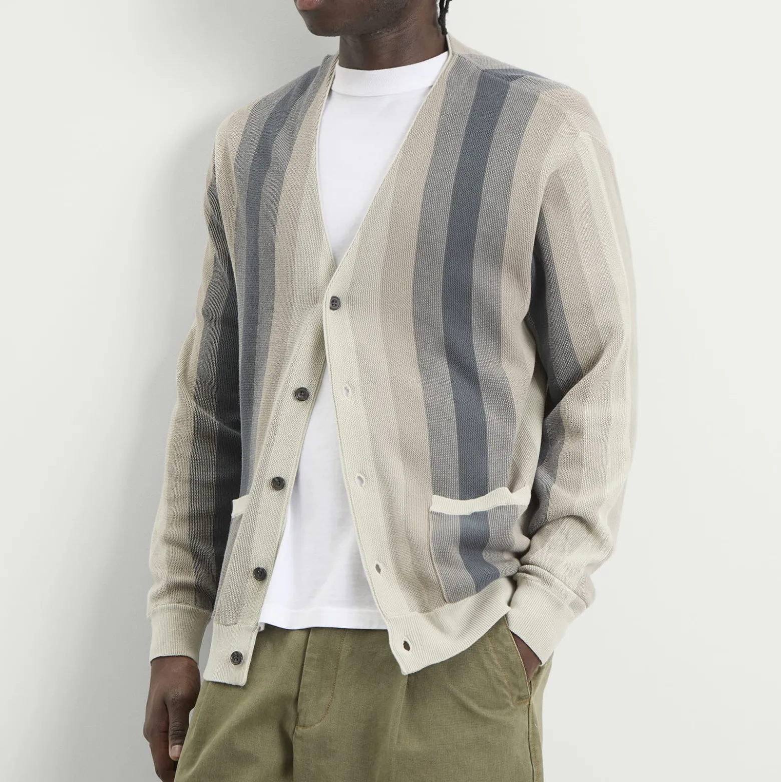 Beams Plus Multi Stripe Cardigan