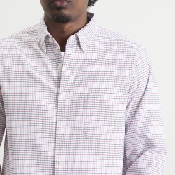 Beams Plus Tattersall Check Button Down Oxford Shirt