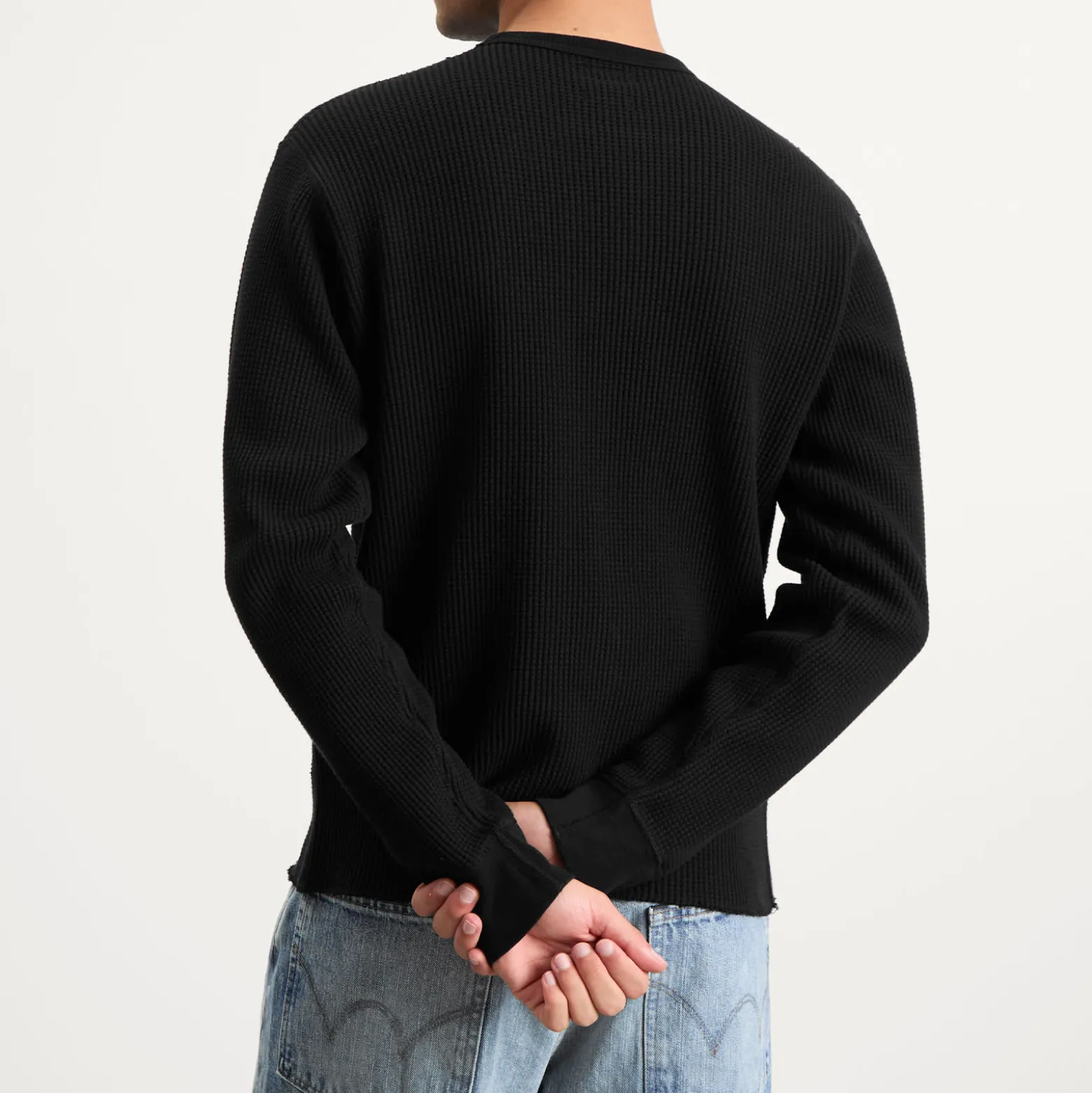 BEAMS Waffle Crew Neck Sweatshirt