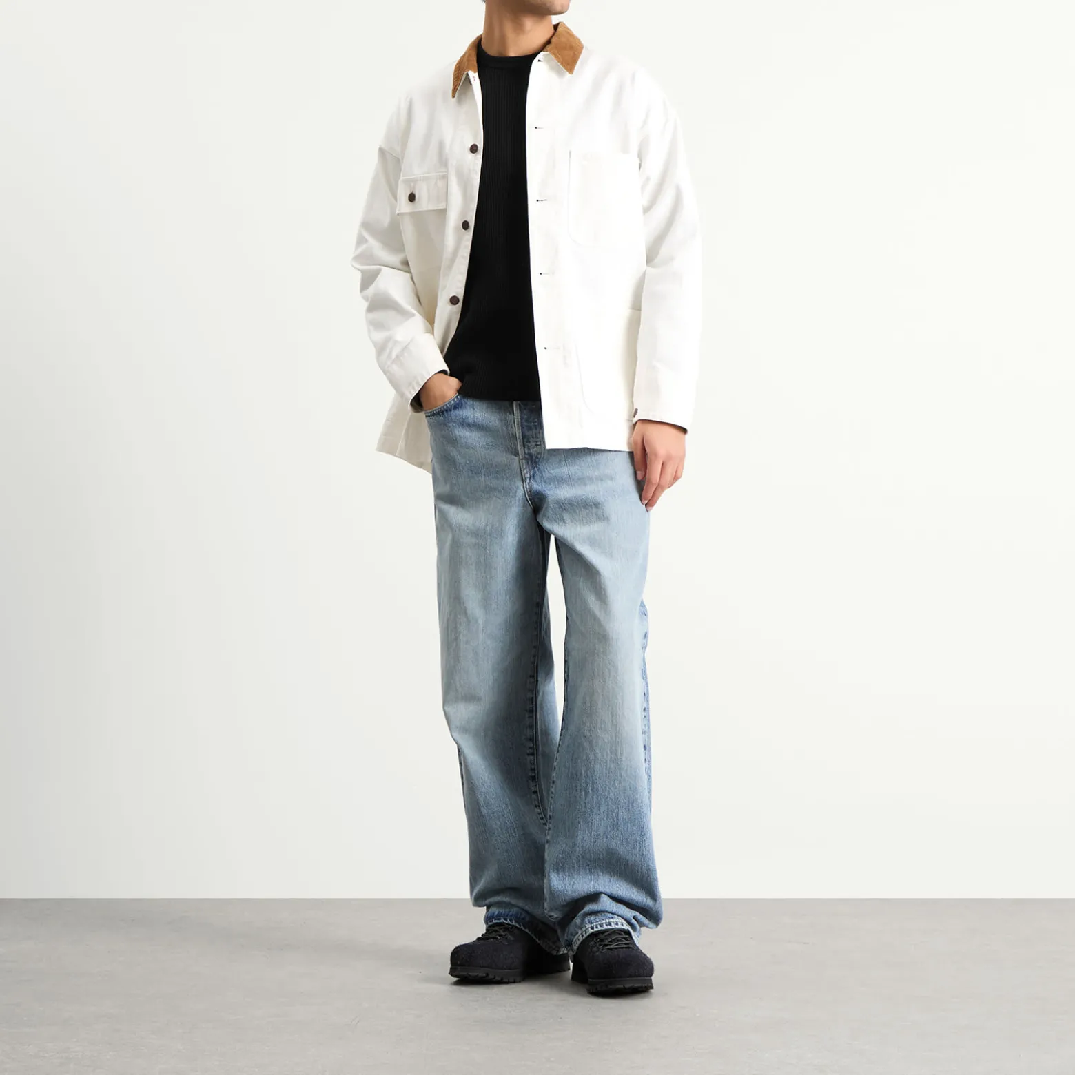 BEAMS Waffle Crew Neck Sweatshirt
