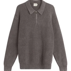 Bound Acid Wash Half Zip Pullover