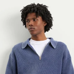 Bound Acid Wash Half Zip Pullover