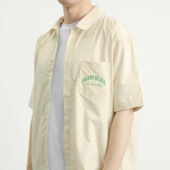 Calvin Klein Heritage Crest Cotton Poplin Short Sleeve Shirt
