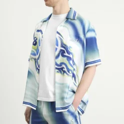 Casablanca Flaming Tennis Ball Cuban Collar Shirt