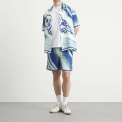 Casablanca Flaming Tennis Ball Silk Shorts