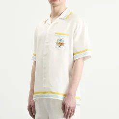 Casablanca Tennis Landscape Cuban Collar Shirt