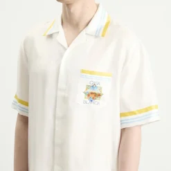 Casablanca Tennis Landscape Cuban Collar Shirt