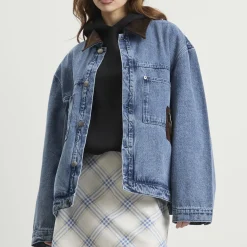 Charles Jeffrey Loverboy Corduroy Collar Denim Jacket
