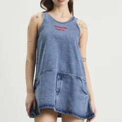 Charles Jeffrey Loverboy Denim Vest Dress