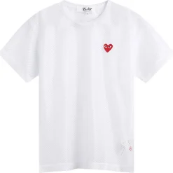 Comme des Garçons Play Mesh T-Shirt Red Emblem