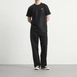 Comme des Garçons Play Mesh T-Shirt Red Emblem