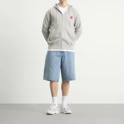 Comme des Garçons Play Red Emblem Zip Hoodie