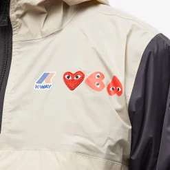 Comme des Garçons Play x K-Way Half Zip Block Colour Jacket