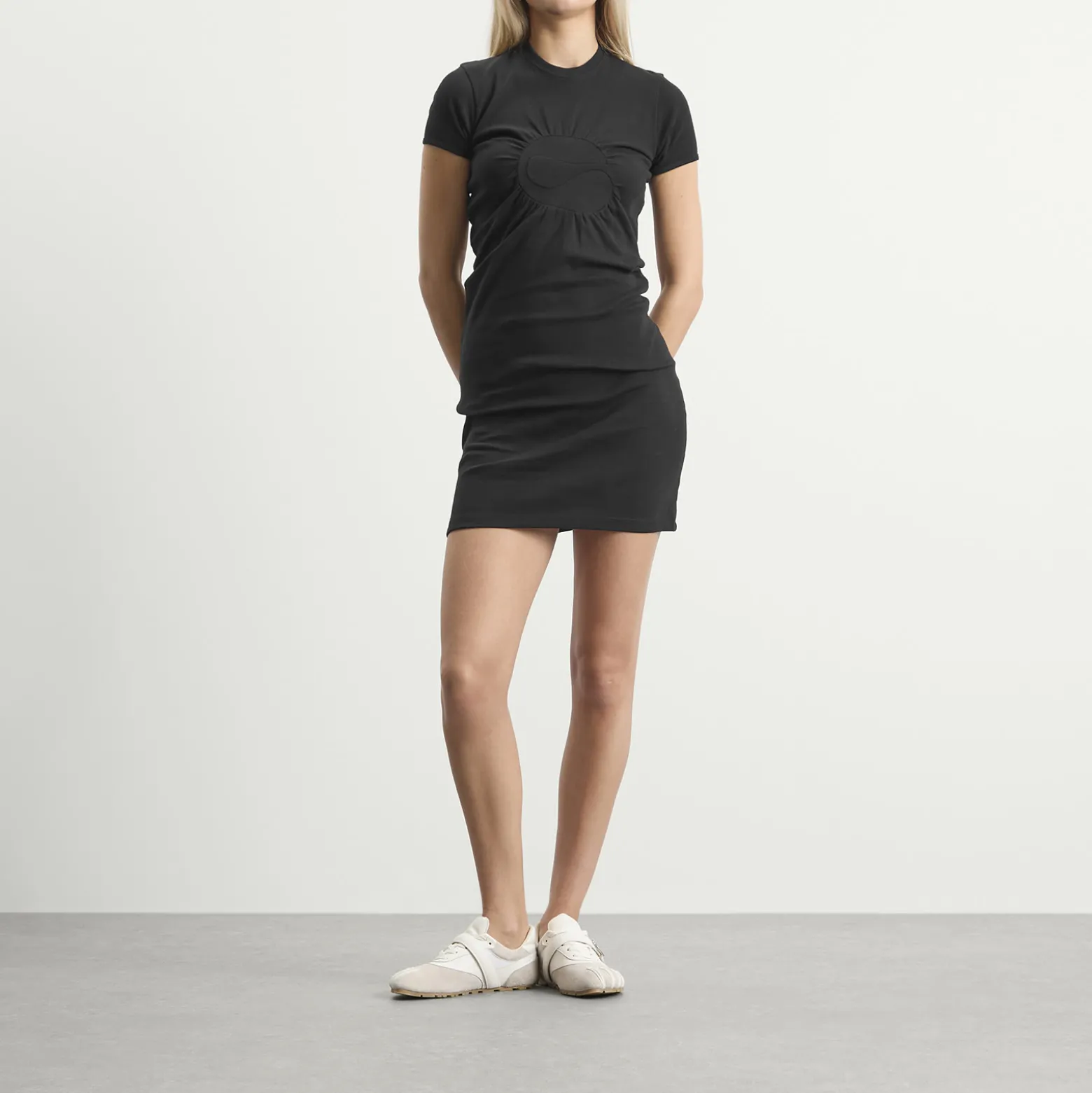 Coperni C-Logo Gathered Mini Dress