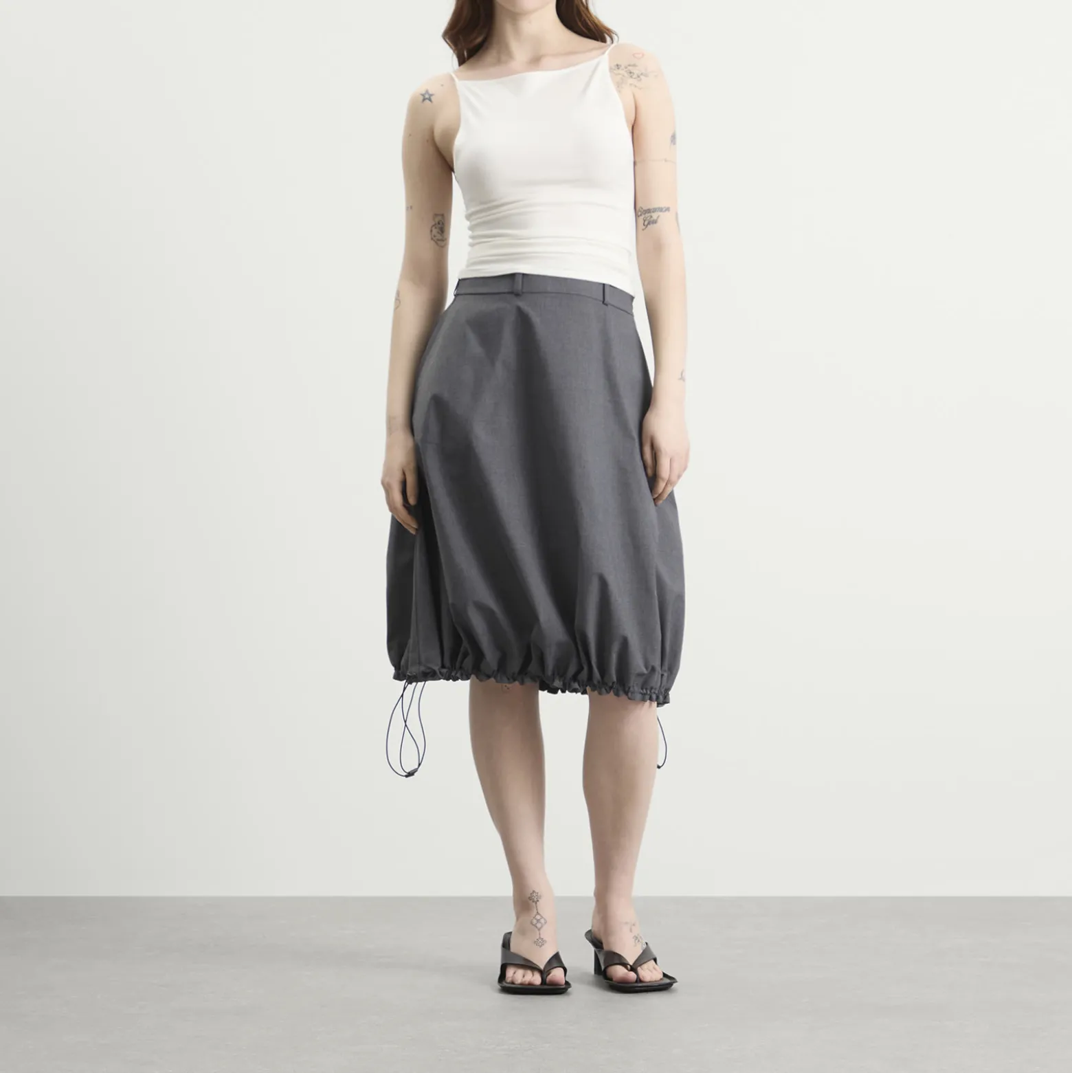 Coperni TECHNICAL TAILORED BALLOON MIDI SKIRT