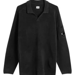 C.P. Company Cotton Chenille Polo Lens Sweater