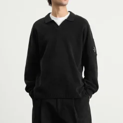 C.P. Company Cotton Chenille Polo Lens Sweater