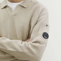 C.P. Company Cotton Chenille Polo Lens Sweater