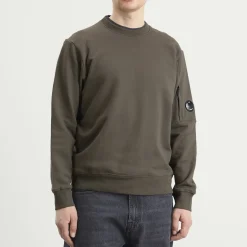 C.P. Company Diagonal Raised Fleece Crewneck Lens Sweatshirt