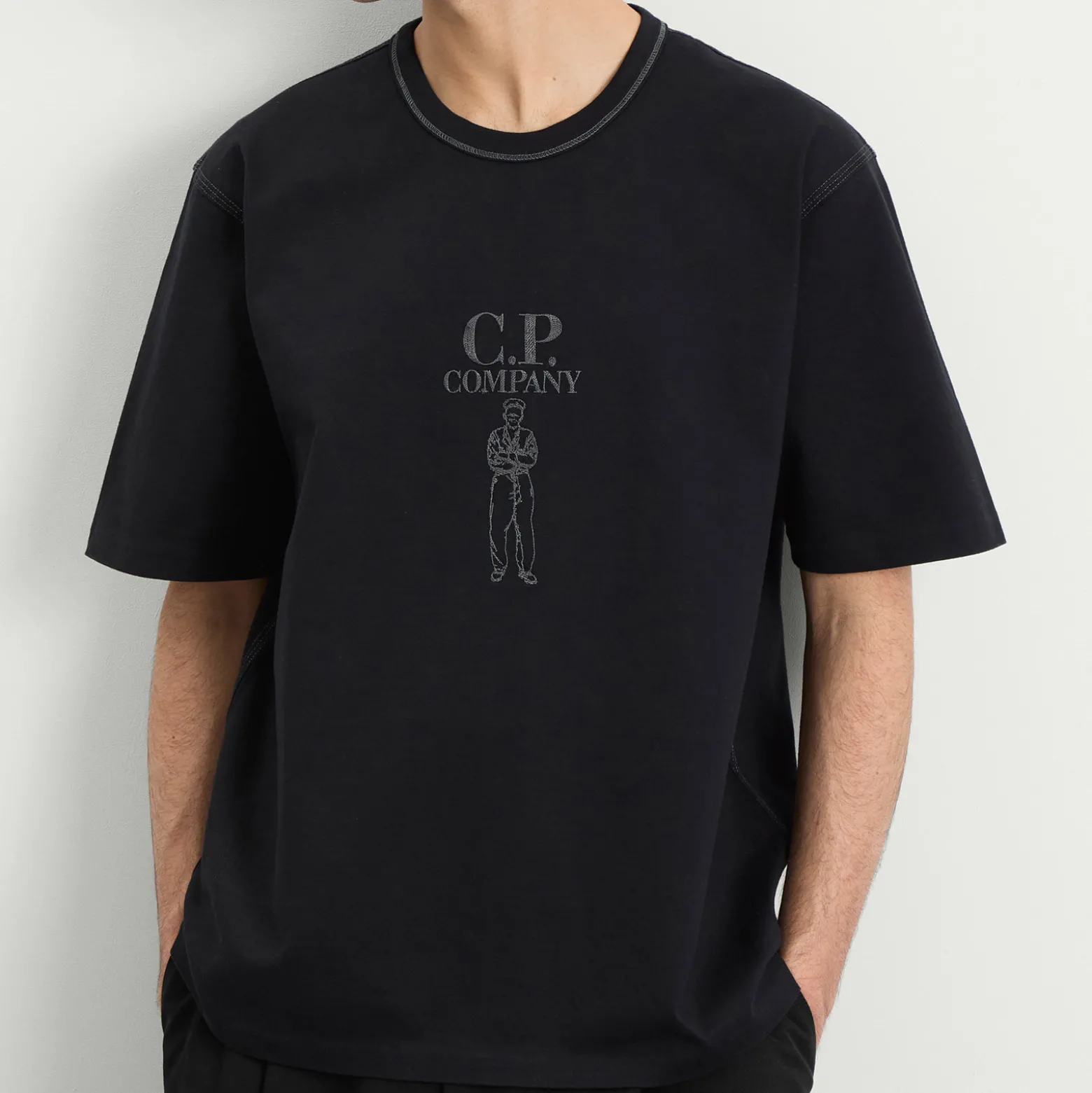 C.P. Company 30/2 Embroidered British Sailor Logo T-Shirt