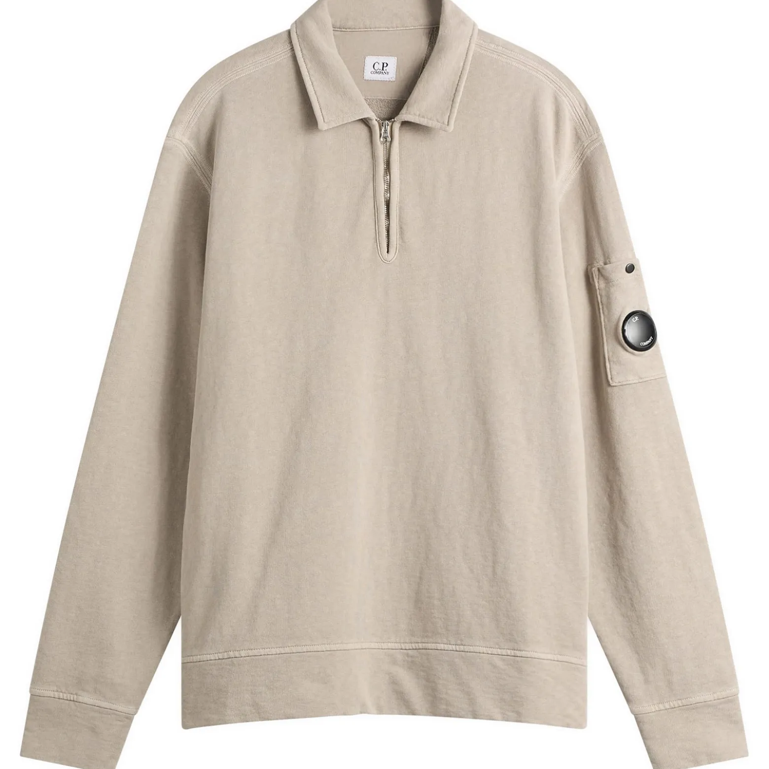C.P. Company Malfile Fleece Quarter Zip Collared Sweatshirt