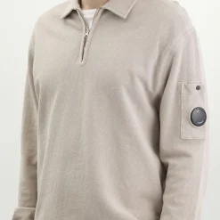 C.P. Company Malfile Fleece Quarter Zip Collared Sweatshirt