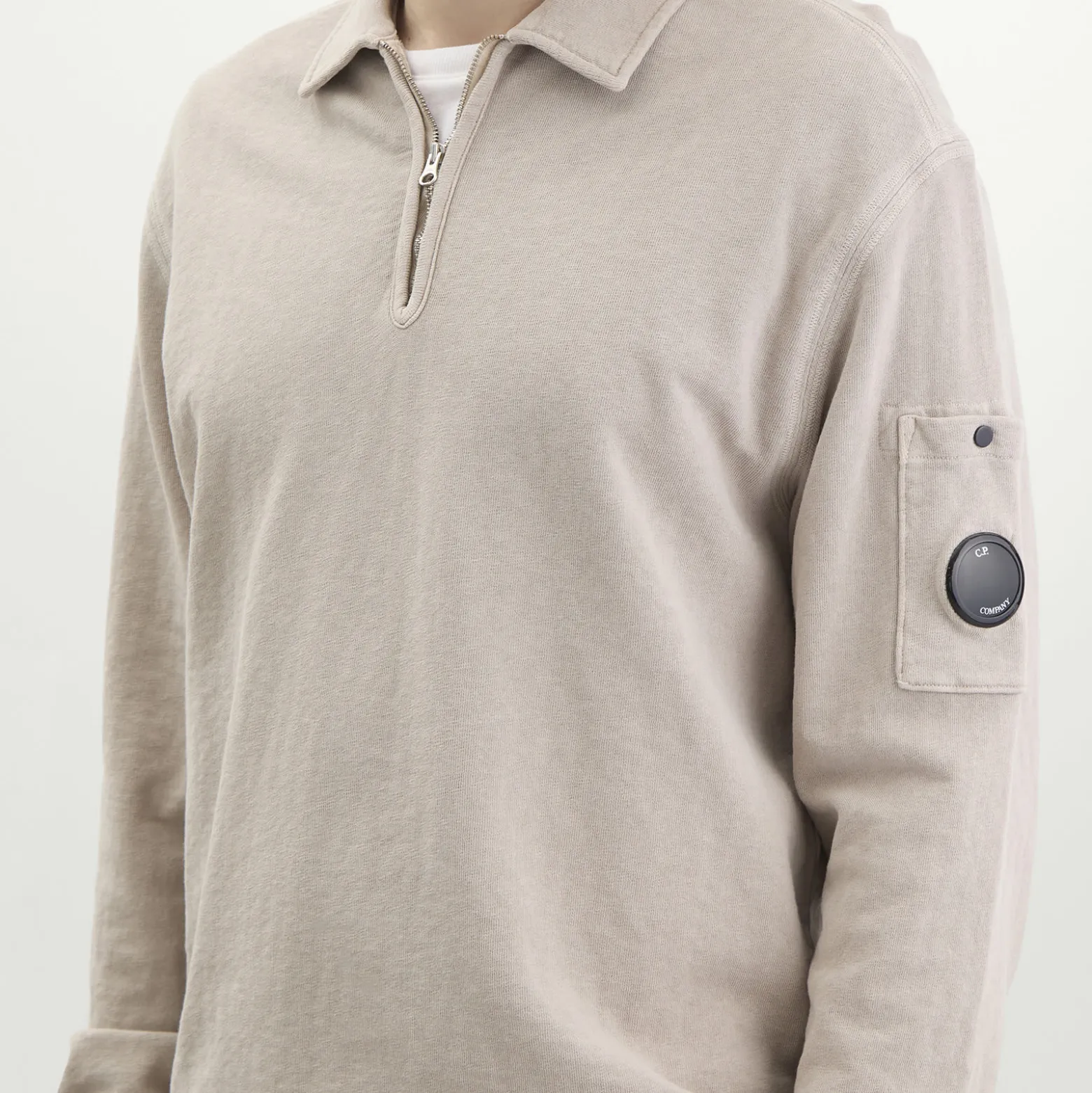 C.P. Company Malfile Fleece Quarter Zip Collared Sweatshirt